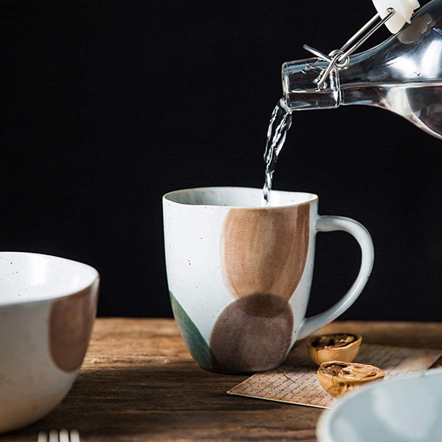 Zestaw obiadowy, zestawy porcelanowej zastawy stołowej, miski i talerze do steków | 18-częściowy zestaw obiadowy Retro Ceramics na prezenty ślubne, przybory kuchenne