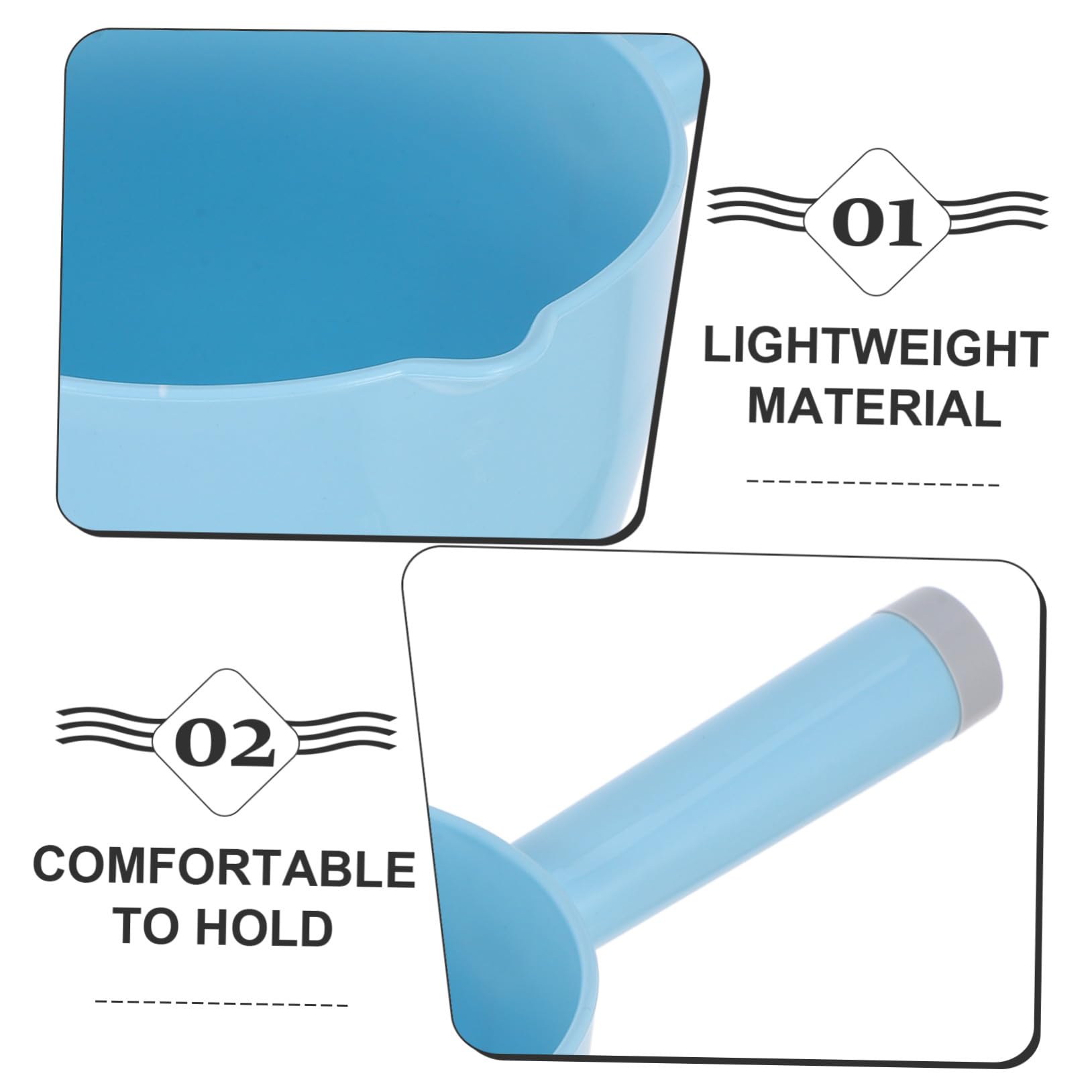 UKCOCO Cucharón para Agua de Cocina Pequeño 2 Piezas Plástico Resistente Azul y Beige Ergonómico para Hogar Jardín y Uso Diario