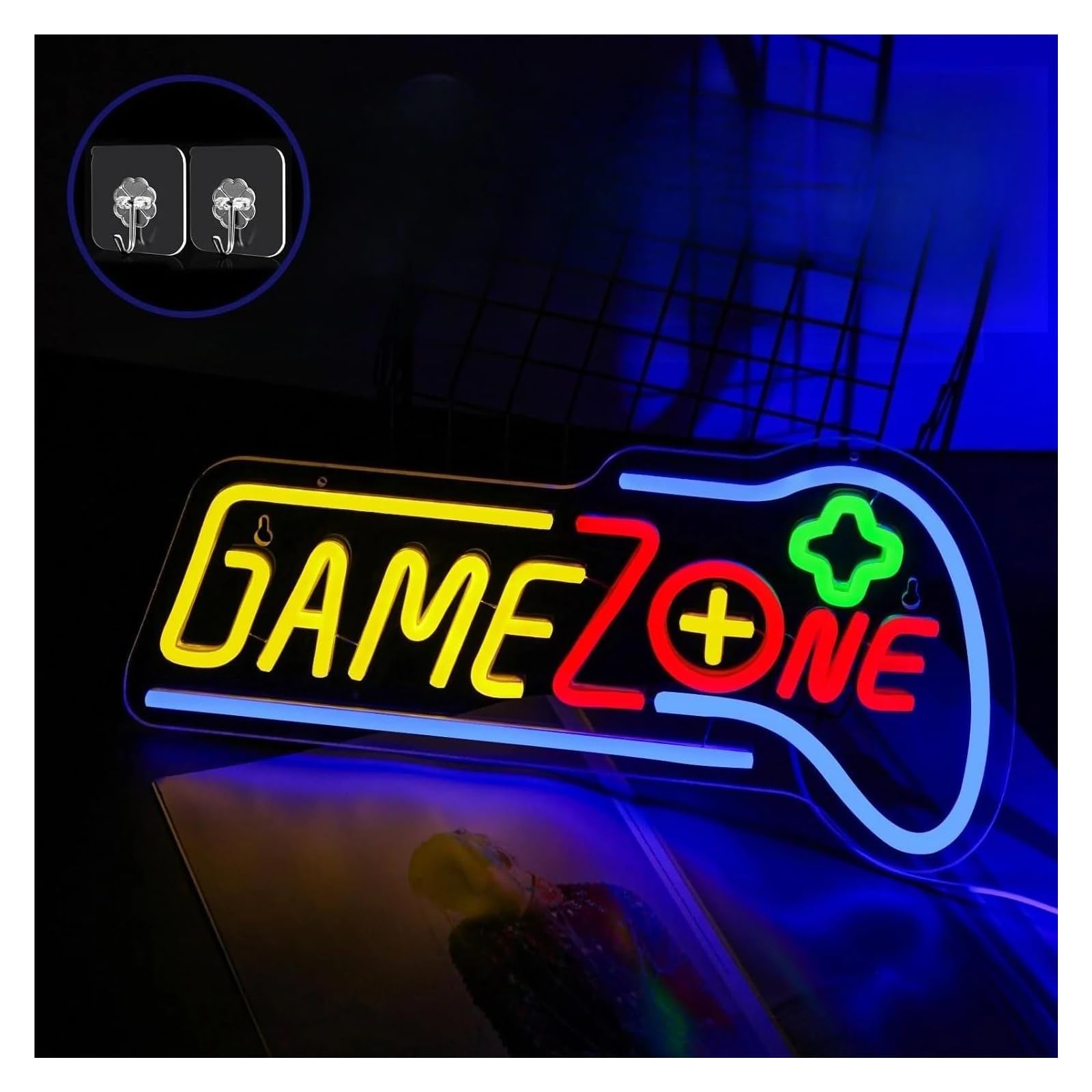 Insegna al Neon LED Insegne Al Neon A LED Dimmerabili Game Zone Per Sala Giochi, Camera Da Letto, Ragazzi, Casa, Decorazioni Per Feste Di Videogiochi,41x20cm
