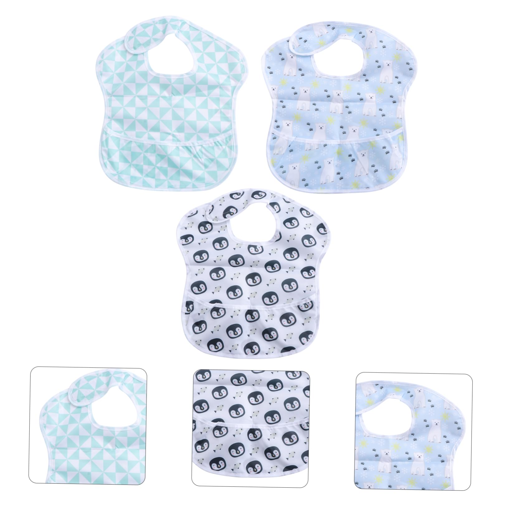ifundom 9piezas Bib Diseño De y Pingüino Paquete De Baberos Detachables Para Comidas Infantiles Accesorios De Alimentación