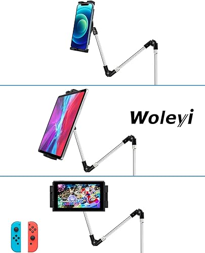 Miniatura 8 de woleyi Soporte para tablet para carril de asiento de cochecamión, soporte resistente de 35 pulgadas para tableta, soporte para asientos delanteros