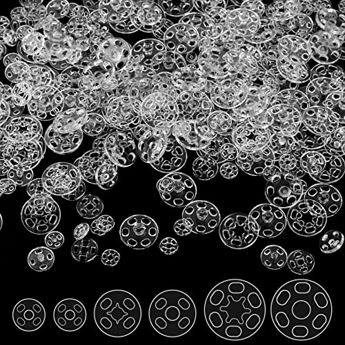 150 Sets Plastic Snap Fasteners Buttons Invisible Sewing On Snap Buttons Round Clear Press Button With Storage Box For Bibs Diapers Crafts Shirts Clothing, 7.5Mm 10Mm 15Mm #TOP19