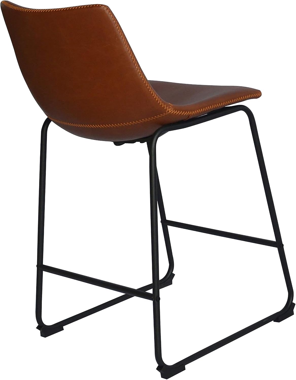 Best Quality Furniture Bronze Faux Leather 24" Counter Height Chairs with Black Legs (Set of 2)