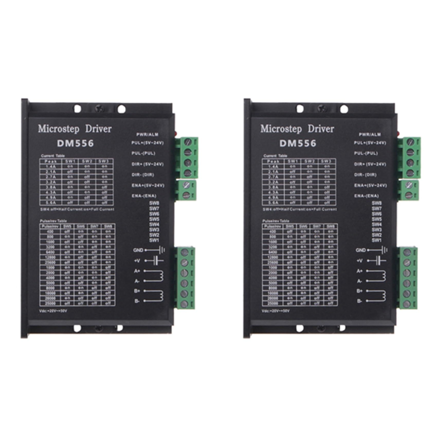 Jnchdghwa Black 2X Digital Stepper Driver, Dm556 Motor Driver Is Suitable For Nema 23, Nema 24 And Nema34 Stepper Motors