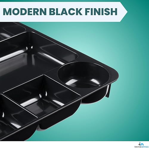 Miniatura 6 de 1InTheOffice Organizador de cajones de escritorio con 9 compartimentos para cajones (paquete de 2)