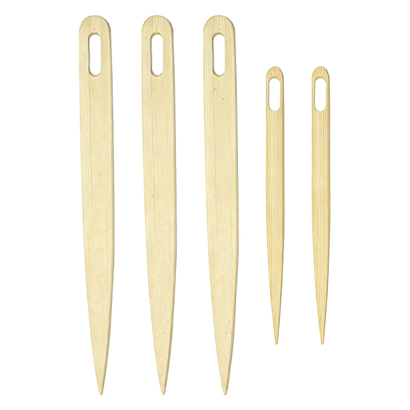 Msioytog A 5Pcs Tapestry Craft Needle Large Eye Wood Weaving Needle With Ergonomic Handle For Tapestry Sweater Weaving Crocheting Knitting