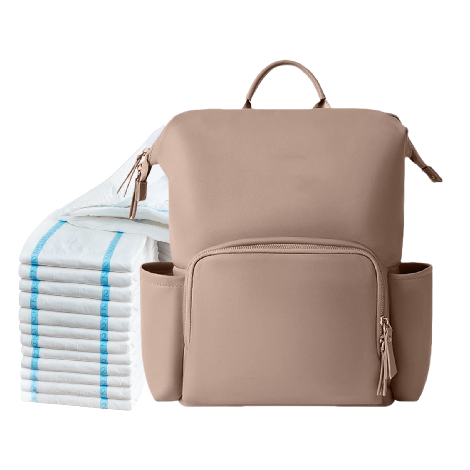 Ledertasche - Kinder Reise-Organizer, wasserfeste Aufbewahrungsfunktion für das Kind, geräumiges Fach für wichtige Gegenstände, Details aus Kunstleder an der P, Khaki, riferimento alla