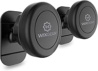 Vista 1 de WixGear Magnetic Car Mount [2-Pack] - Universal Stick-On Dashboard Magnetic Phone Holder for Car, Strong Magnet Mount for Cell Phones & Mini Tablets