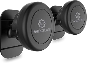 Magnetic Car Mount, WixGear Universal Stick On Mount (2 Pack) Dashboard Magnetic Phone Holder for Car, for Cell Phones and Mini Tablets with Fast Swift-snap Technology, Strong Phone Mount for Car