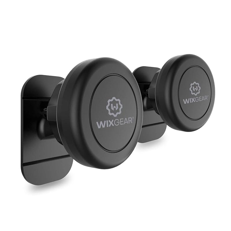 Suporte Magnético para Celular no Painel WixGear com Fixação Adesiva e Cabeça Ajustável, Kit com 2