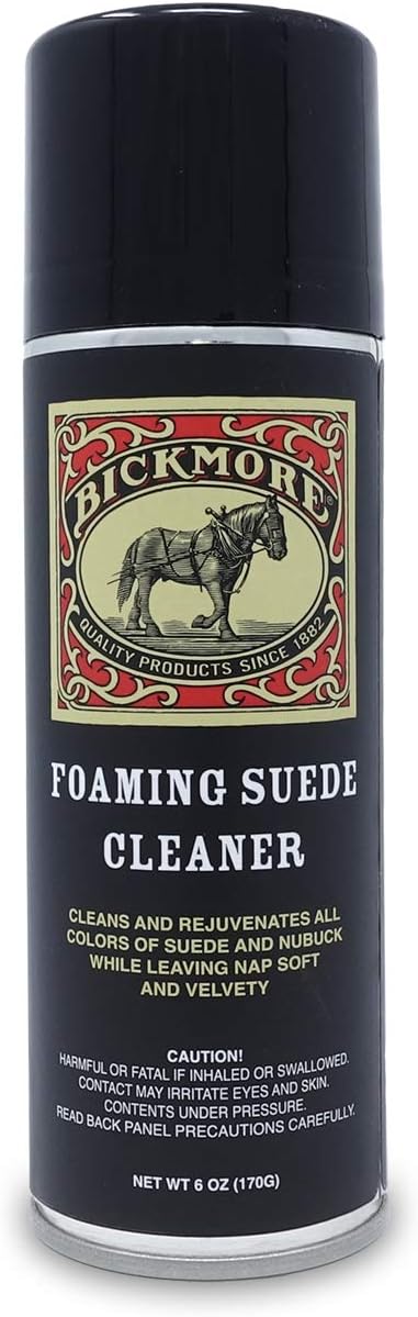 Bickmore Foaming Suede Cleaner Spray - Suede & Nubuck Stain Remover for Shoes, Boots, and Accessories