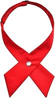 Alizeal Adjustable Criss-Cross Pre-Tied Bow Tie - Shiny Polyester School Uniform Bowknot for Men, Women, Girls, Boys