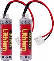 Vista 1 de 2 piezas ER6C AA 3.6V 1800mAh PLC batería con enchufe para Mitsubishi FX F2-40BL PLC batería