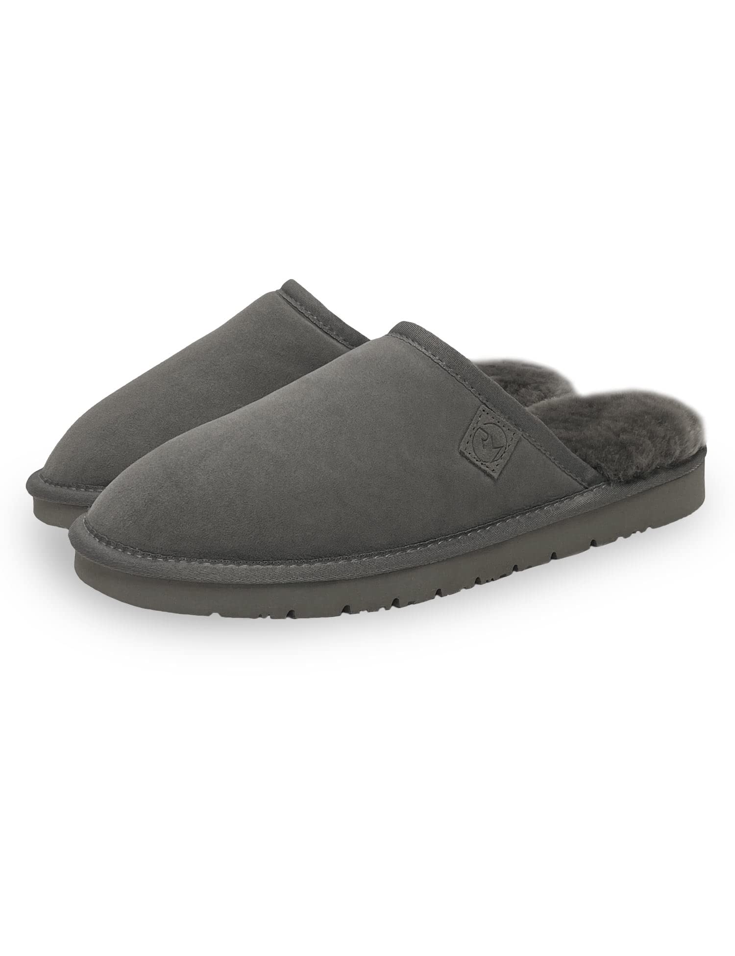 Rohn Moden Men's Sheepskin Slippers Loisl Premium Quality, Warm and Luxurious Footwear Genuine Sheepskin fur - Grey