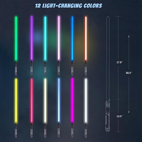 Miniatura 3 de Sable de luz LED recargable RGB de color duelo de luz, empuñadura de metal y hoja de PC duradera para adultos niños, cosplay y regalos, modo de