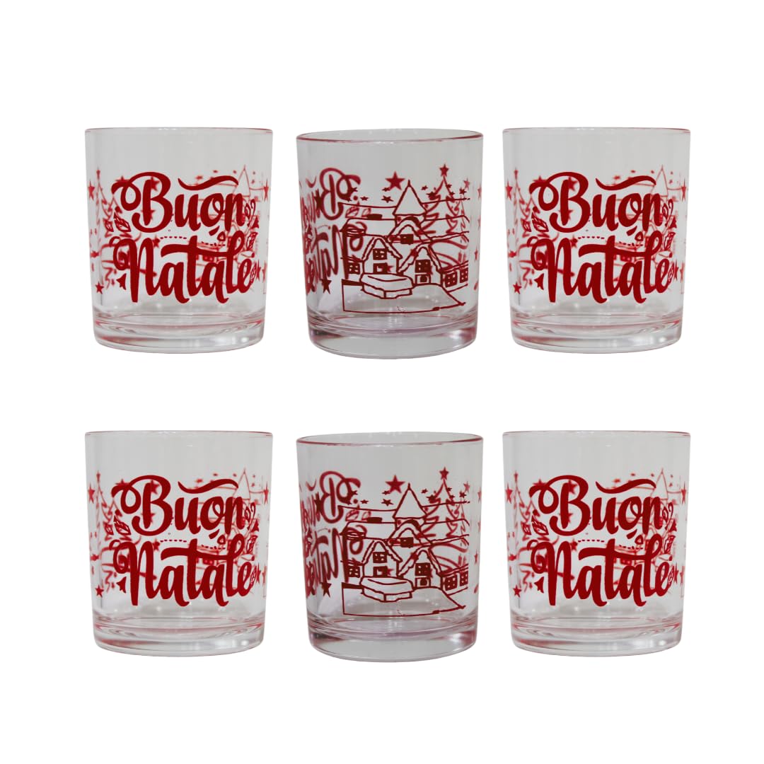 Lot de 48 Assiettes et Verres de Noël | 36 Assiettes en Porcelaine et 12 Verres pour 12 Personnes | Motif Père Noël, Guirlande, Paysage, Renne et Arbre