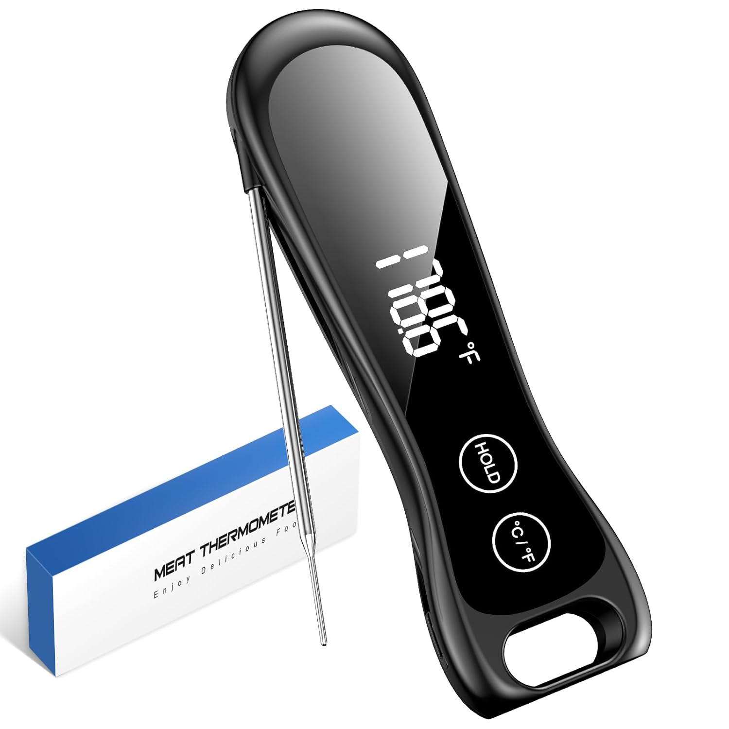 Digital Meat Thermometer 1 Second Instant Read Thermometer for Cooking Grilling Candy BBQ 180 Folding Probe IP67 Waterproof