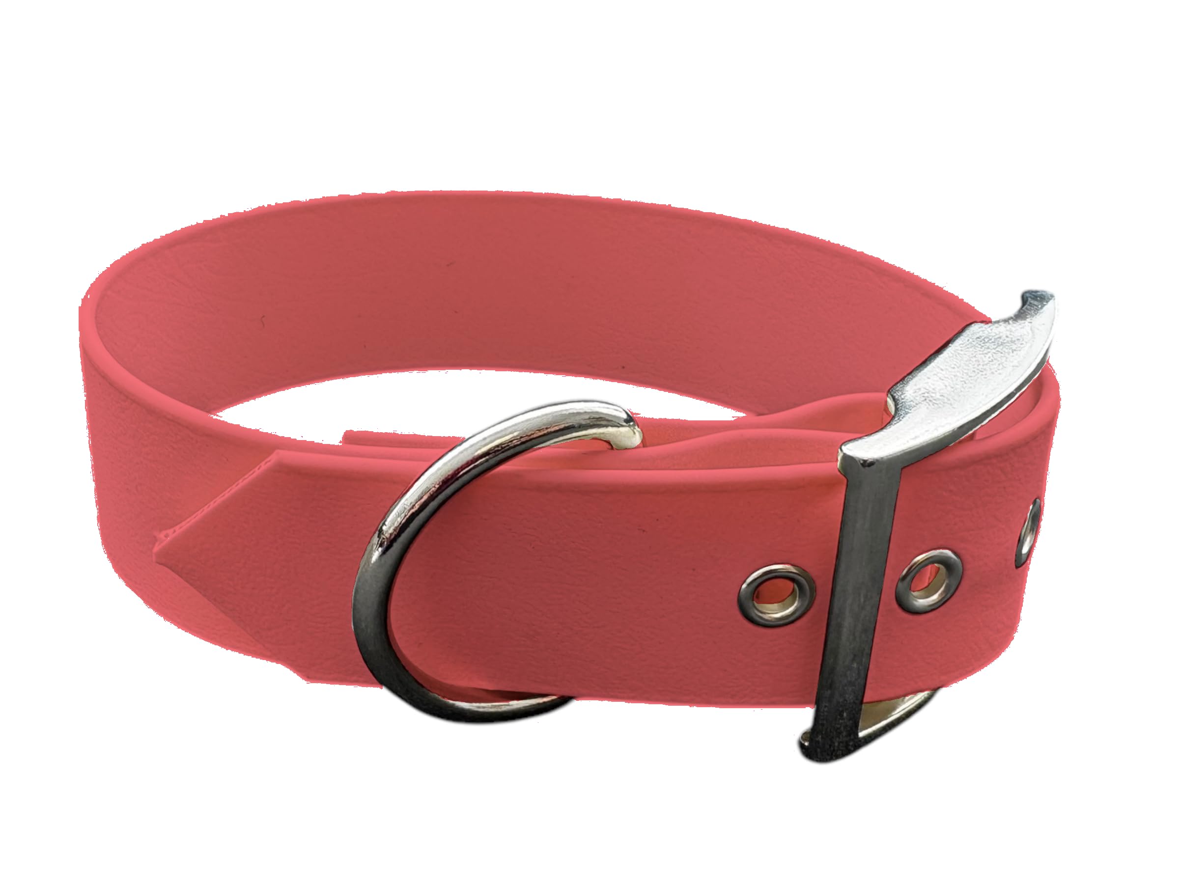 L'Atelier du Fourmilier BioThane Collar, Large Width, Choice of Colours (45-55 cm, Salmon) โ image 1