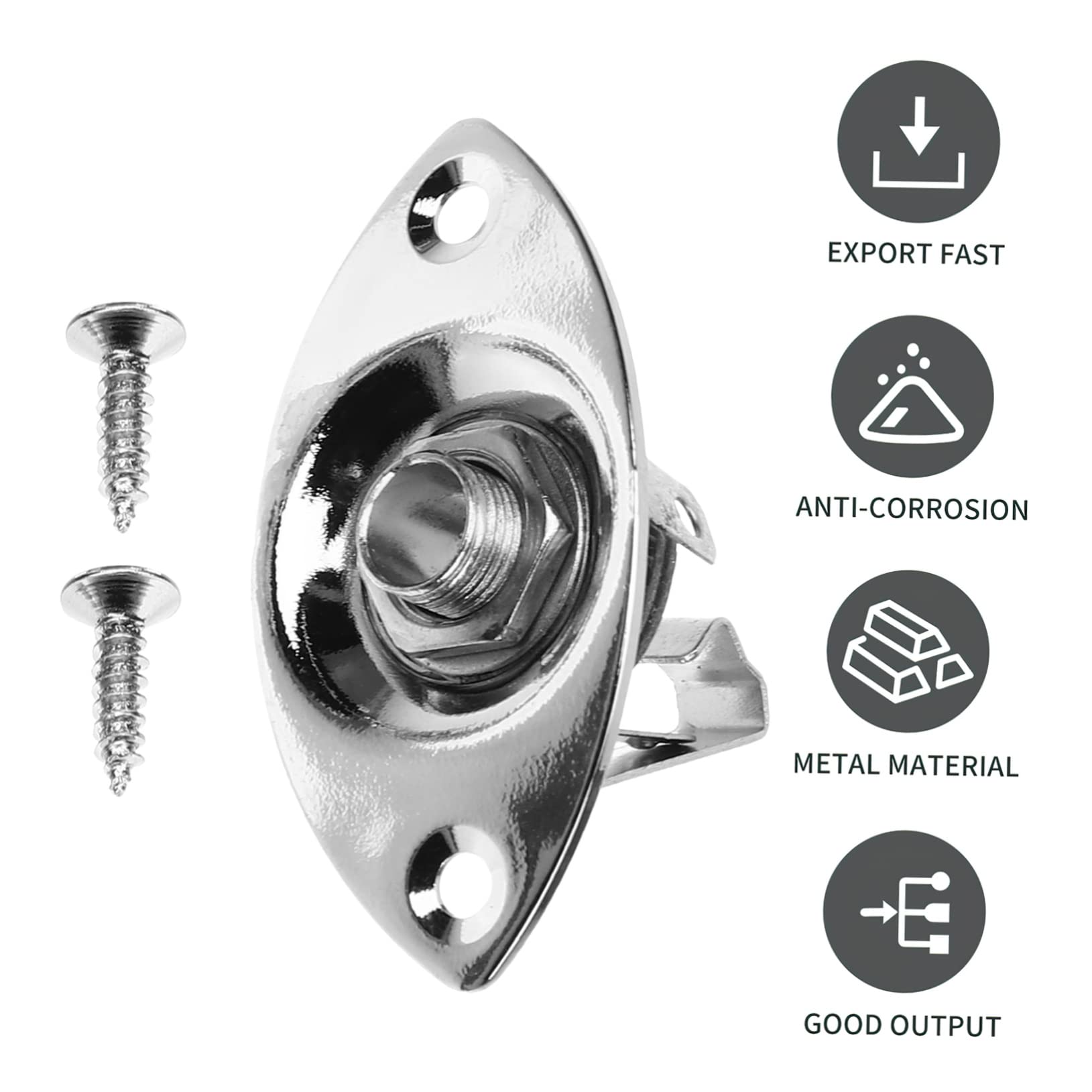 GOOHOCHY 1 Set Guitar Socket Guitar Tools Baseplates for Bass Pickup Electronic Baseplate Output Jack Oval Important Metal Component