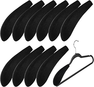 Velvet Hangers Shoulder Form, 10pcs Hangers Shoulder Pads for Hangers Non-Slip Wide Standard Suit Hangers Pads Flocking Hanger Shoulder Protectors for Closet, Wardrobe, Home, Hotel, Dorm