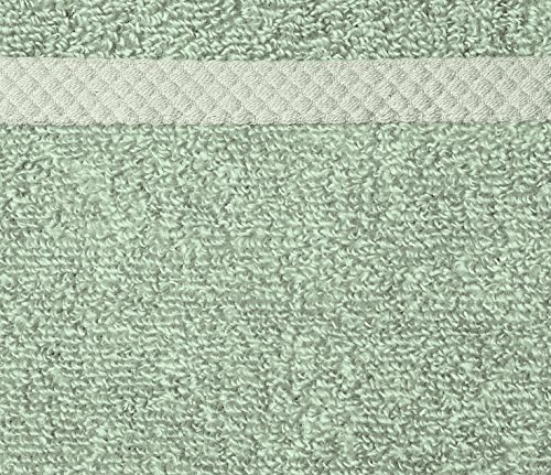 Image of Amazon Basics Cotton Washcloths, Lightweight Quick-Dry, Comfy and Soft, 12 inch x 12 inch, Seafoam Green, 12-Pack