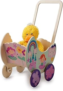 Dida - Carrozzina in Legno per Bambole - Decoro: Principessa