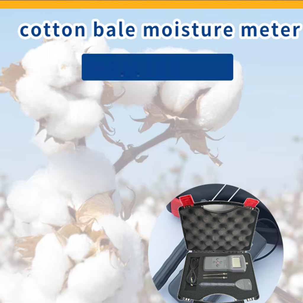 Cotton Moisture Meter Seed-cotton Moisture Meter Digital Cotton Lint Moisture Meter Analyzer with Measuring Range 5% to 45% Resolusion 0.1 Accuracy ± 0.5 For cotton bale seed-cotton and cotton