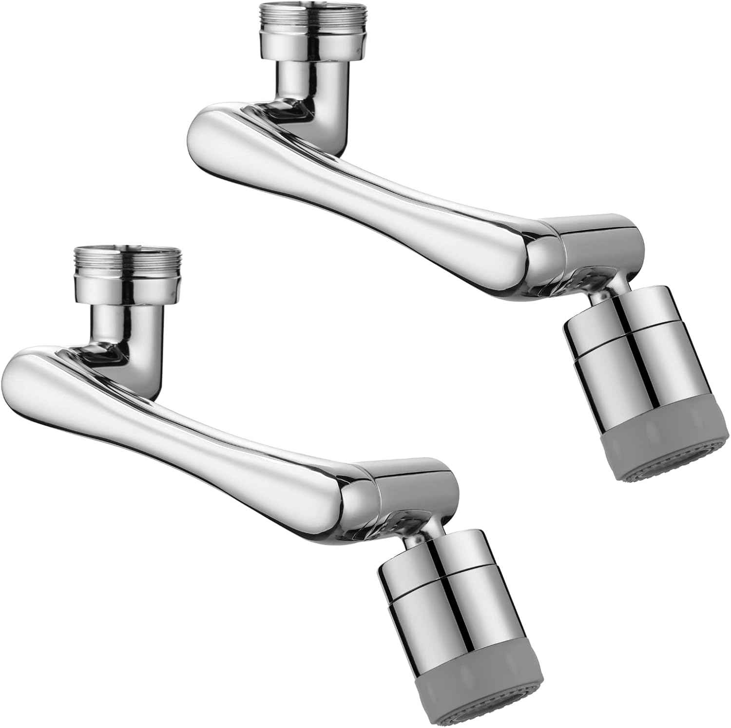 1080°+ 360° Swivel Faucet Extender, 1440° Degree Rotatable Faucet Aerator Splash Filter With 2 Water Outlet Modes. Brass Multifunction Bathroom Kitchen Sink Faucet Attachment For Washing Face 2 Pack