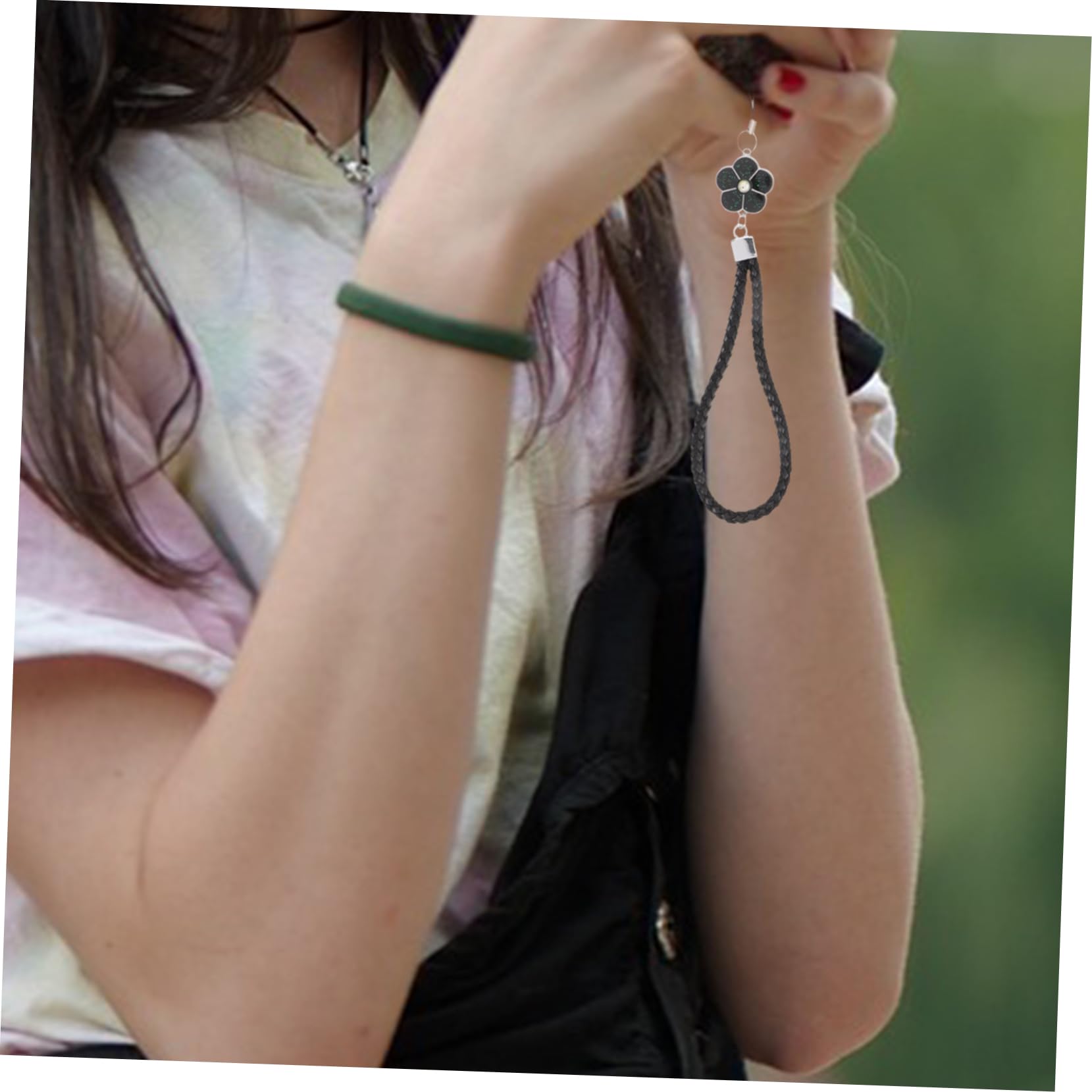 DOITOOL Llavero Anti-perdida Accesorios Moviles Wristband Accesorios Running Cordón Encanto De La Correa Del Teléfono Cadena De Cuerda Colgante Black