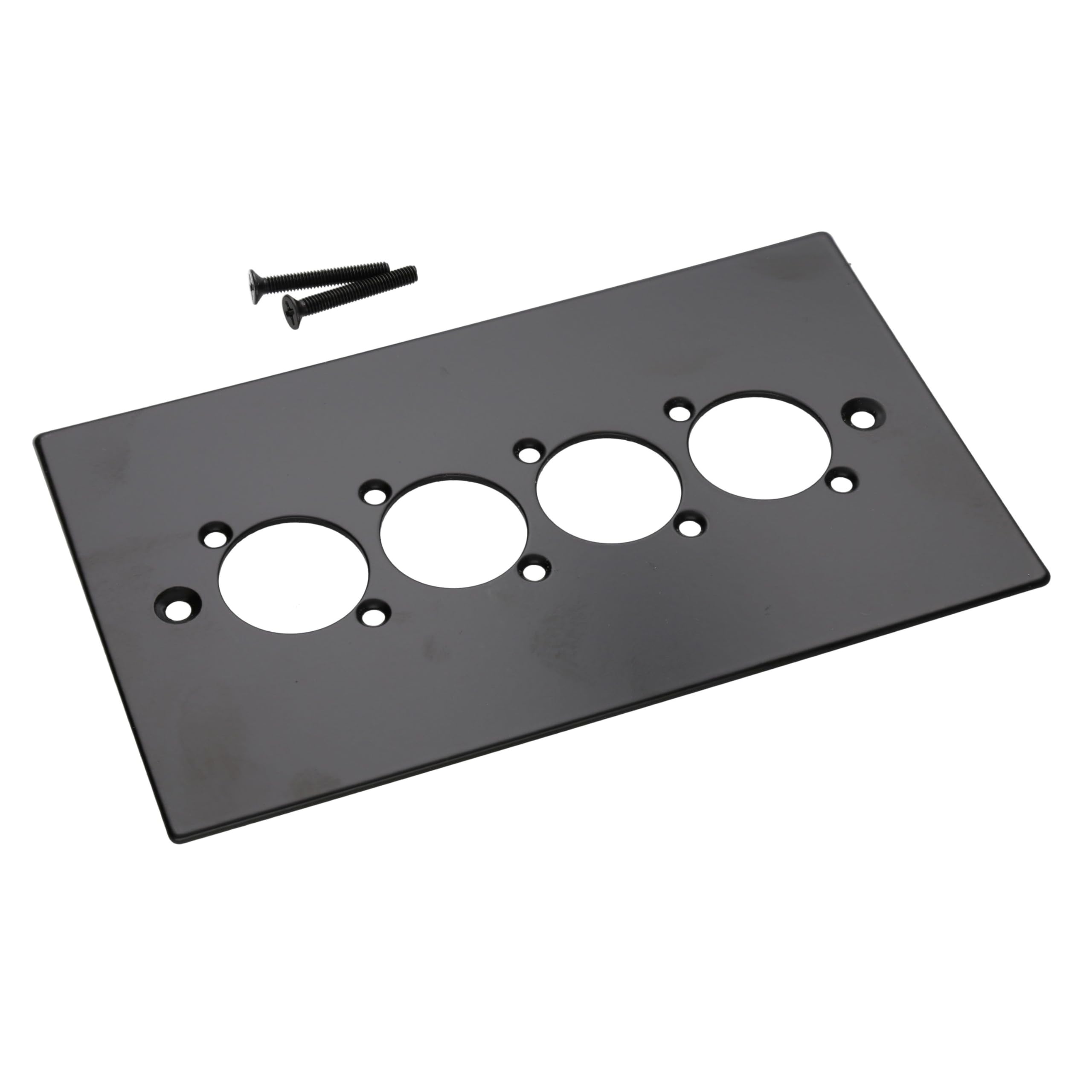 B&Q -  Tuk Black Aluminium Wall Faceplate D-Series Compatible Double Gang 4 Hole
