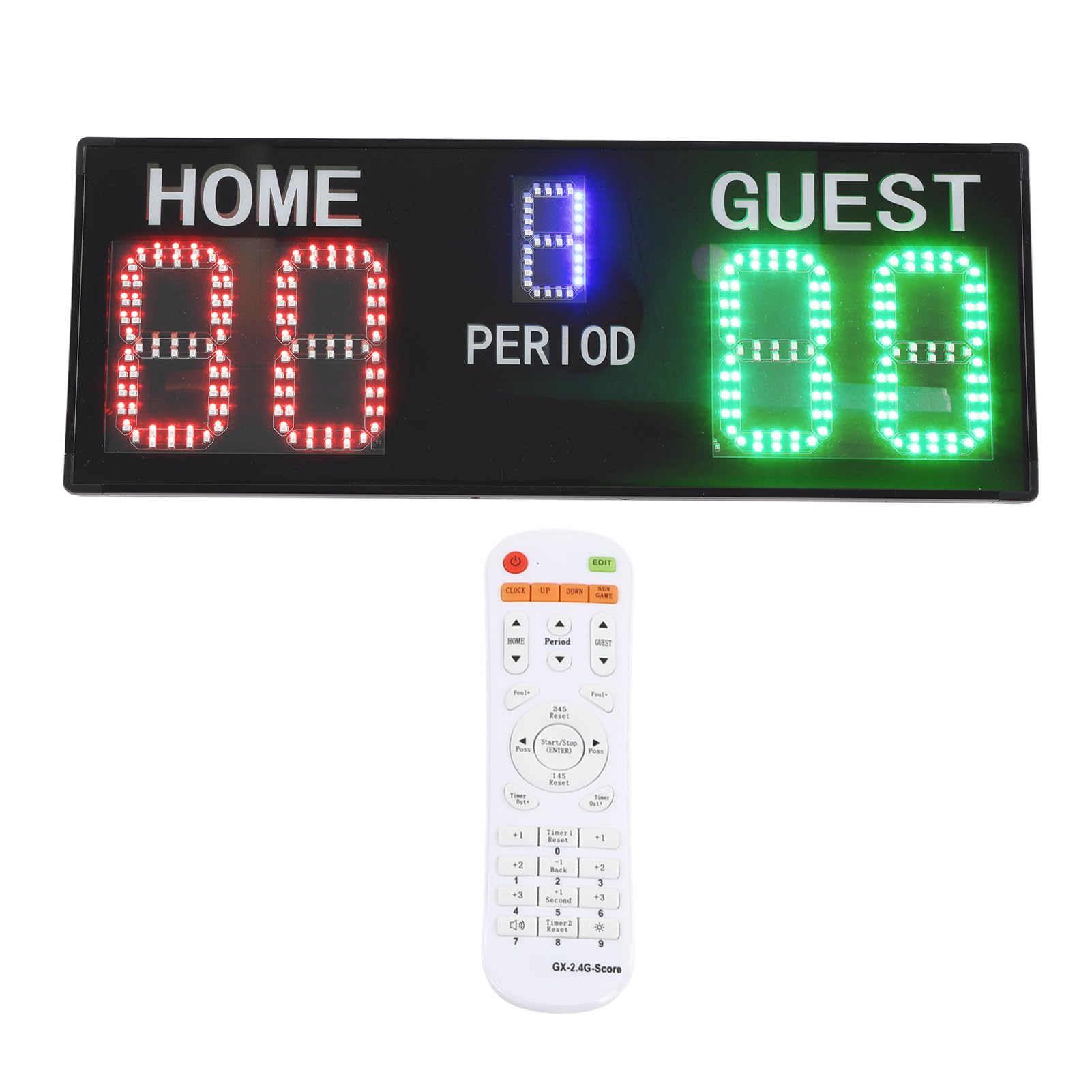 Zunate Segnapunti Digitale LED a 5 Cifre |Tabellone Segnapunti Elettronico Portatile da Basket con Telecomando per Sport Indoor e Outdoor