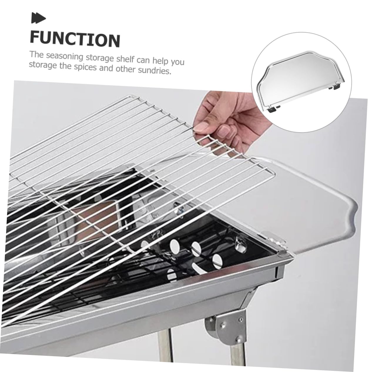 PRETYZOOM Stainless Steel Grill Side Boards Barbecue Supplies Bbq Accessory Easy Storage Rack