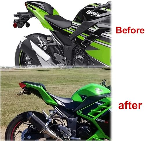 Miniatura 3 de Xitomer Eliminador de guardabarros, apto para Ninja300 EX300 2013-2020 / Ninja250 ZX250 2013-2017 Z250 2013-2018 / Z300 2015-2018 Accesorios con luz