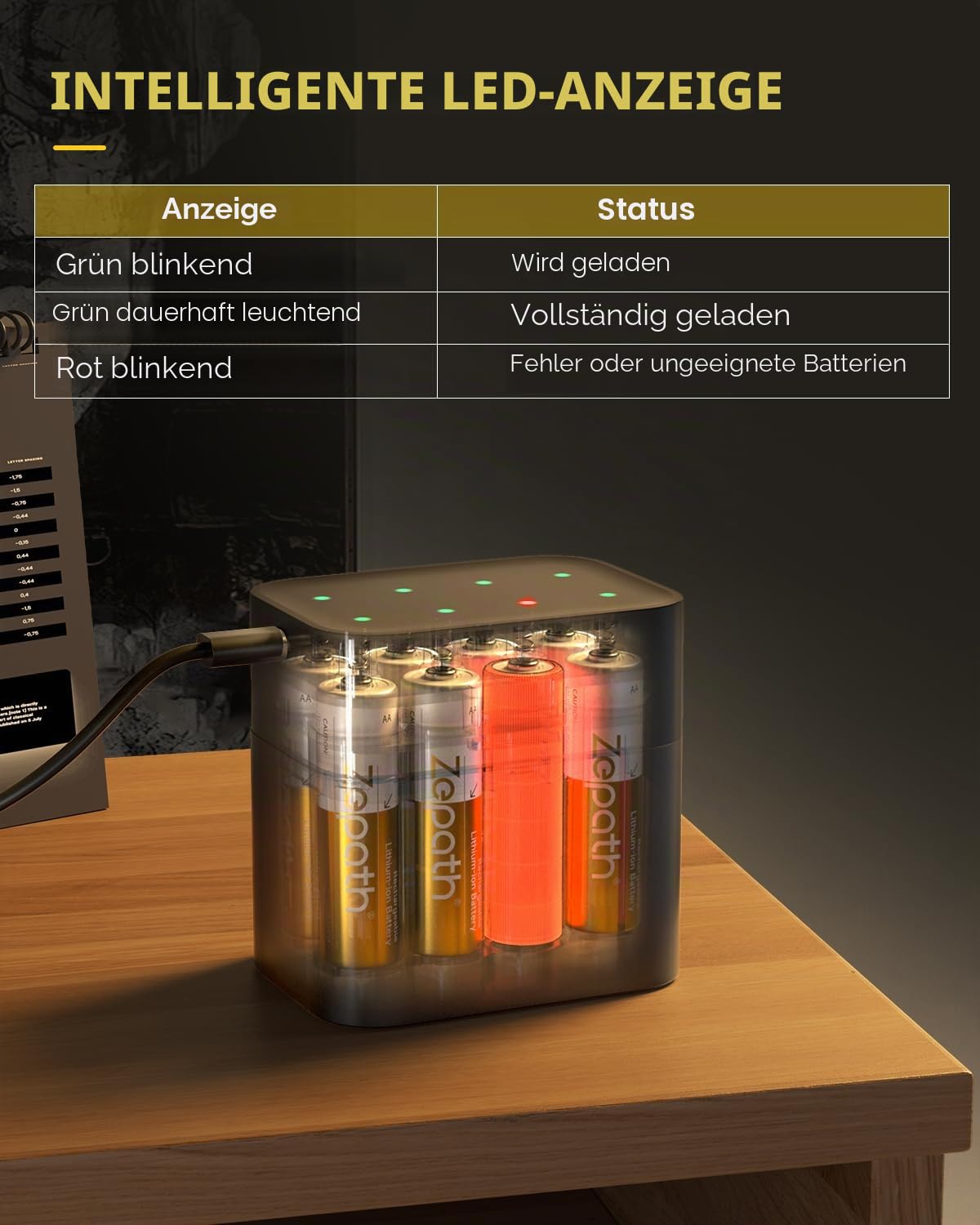 12 STK 1,5V AA Lithium Akkus Wiederaufladbar mit Ladegerät 8 Slots, 3600mWh Dobia A Wiederaufladbare Akkus mit 2000+Tech