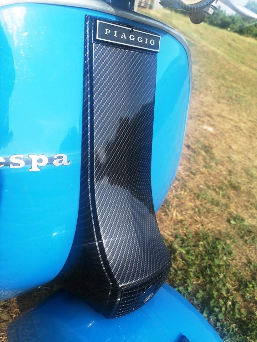 Boita 2.0 Mascherina anteriore Copristerzo Compatibile con Vespa PX 1°serie Carbonio Nero Lucido