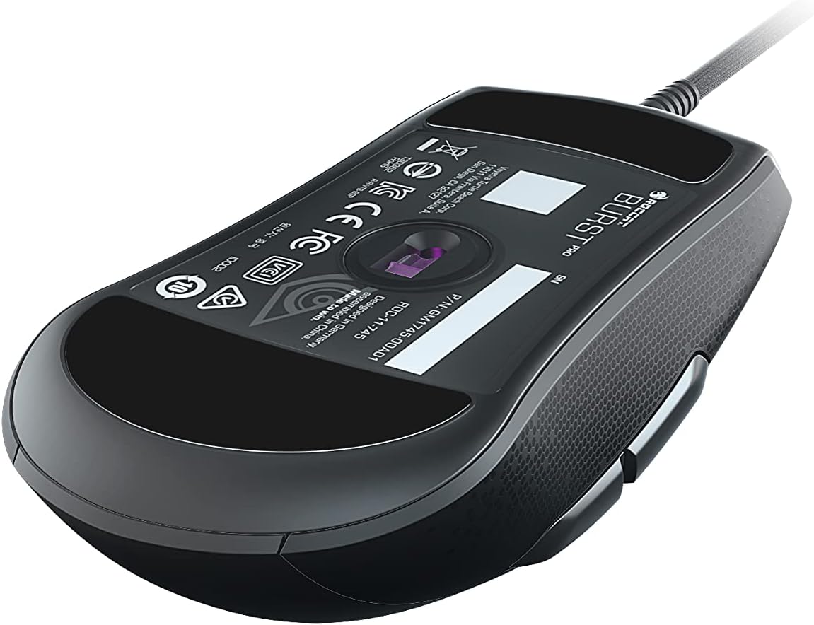 ROCCAT Burst Core Gaming Mouse, side view showing textured grip