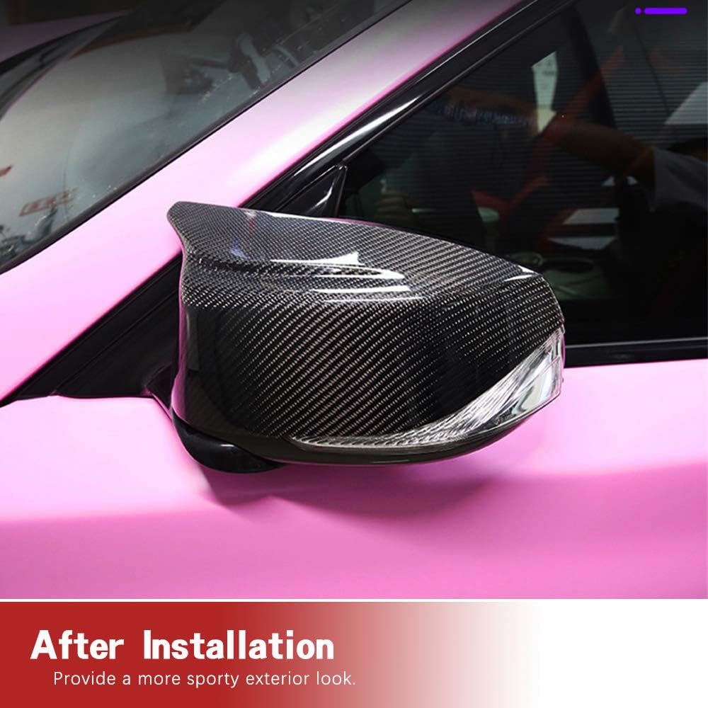 Carbon Fiber Mirror Covers for Infiniti Q50 Q60 Q70 QX30 QX50 2014-2020 Lightweight Replacement Style, UV-Protected Gloss Finish, No-Damage Install, Sport Exterior Upgrade for Tuning Fans