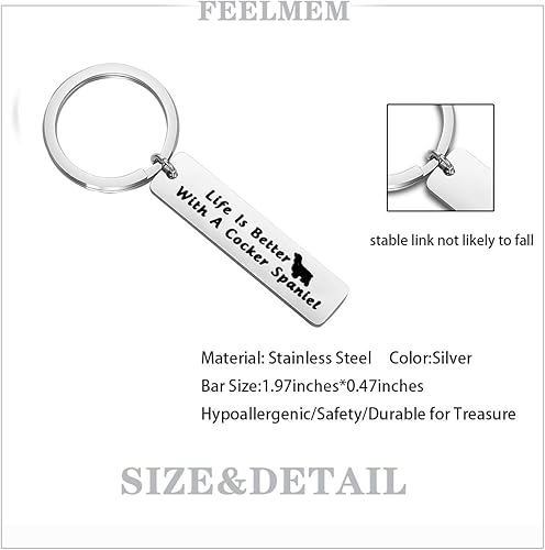 Miniatura 2 de FEELMEM Regalos para amantes de los perros, la vida es mejor con un llavero francésbulldogpitbullperro salchichabeagle