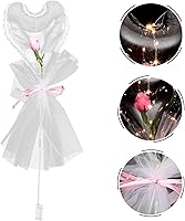 Vista 8 de Didiseaon 2 globos con luz LED, ramo de rosas artificiales, globos de burbujas intermitentes para boda, proponer matrimonio, decoración del día