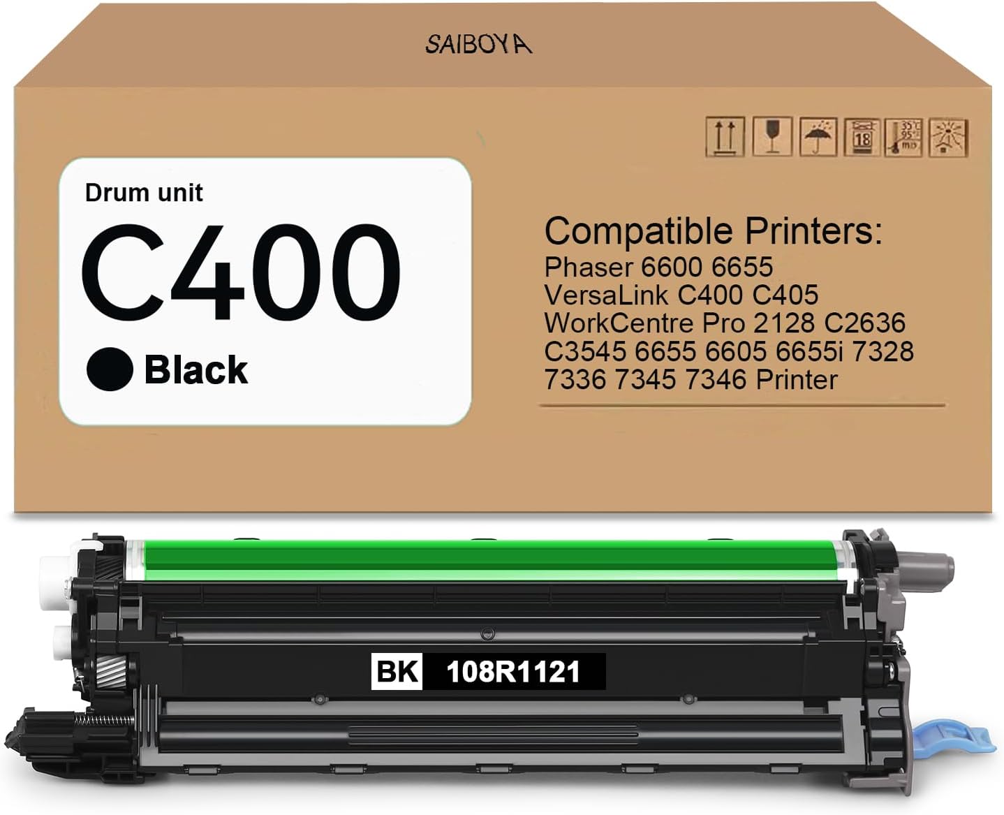 Versalink C400 / C405 Drum Unit Replacement for Xerox 108R01121 Black Imaging Unit for Phaser 6600 6655 Versalink C400 C405 WorkCentre 6655 6605 7328 7336 7345 7346 Printer (1 Pack)