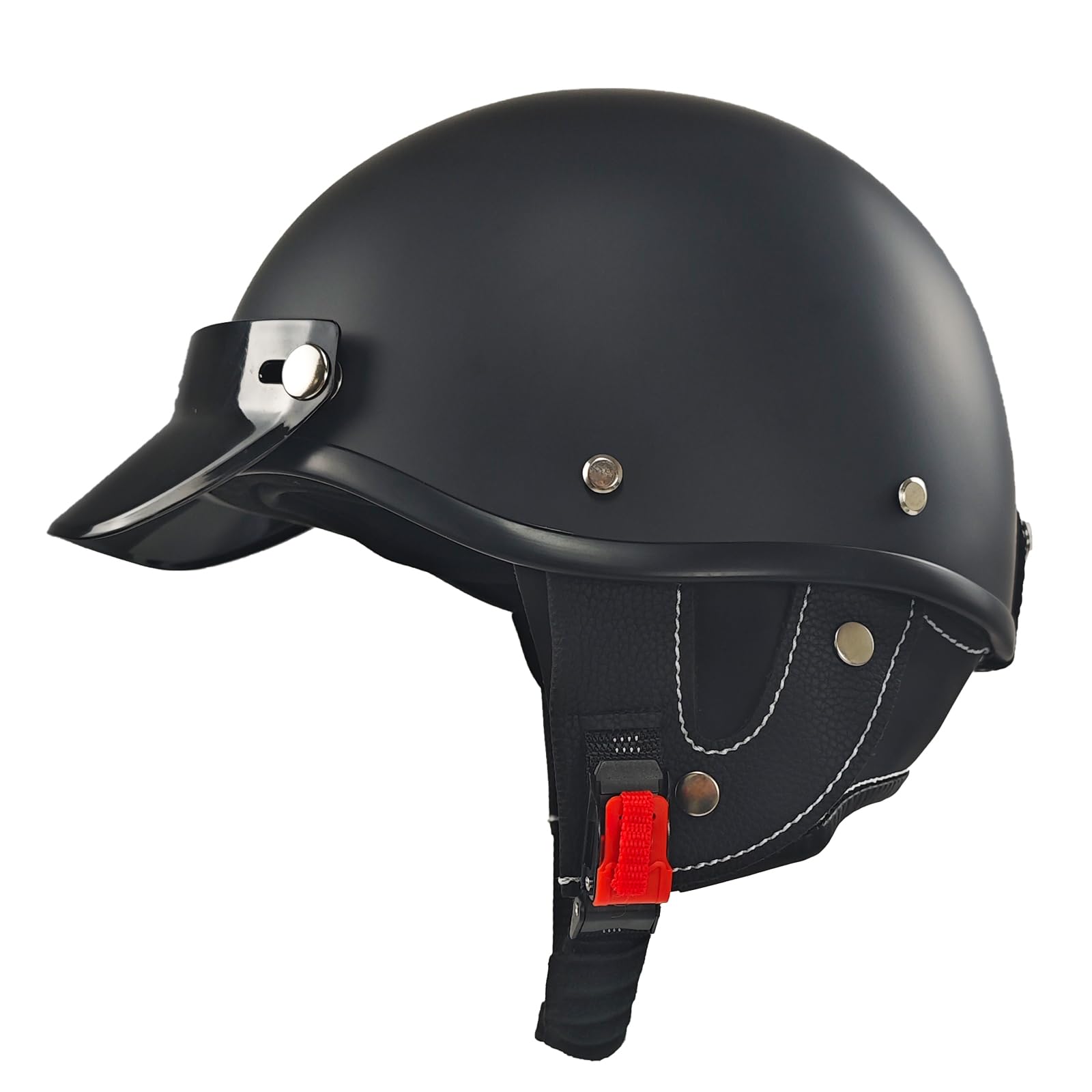 Half Motorcycle Helmets Retro Open Face Half Shell Motocross Helmet for Cycling Motocross Cruiser Bike Scooter Chopper Men Women DOT Approved