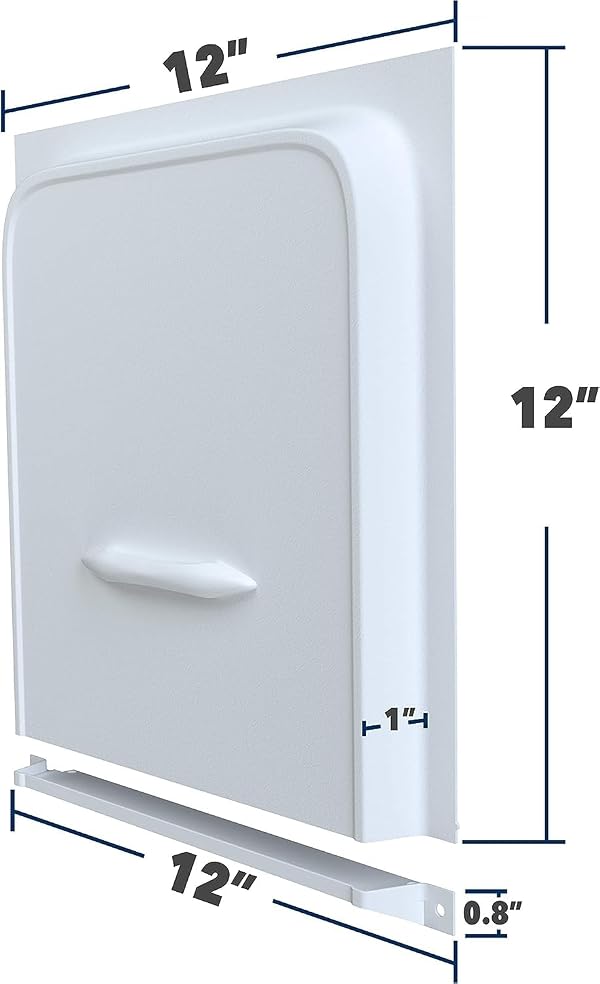 RV Screen Door Slide, ELEFOCUS Camper Screen Door Slider Panel and Handle Slider for RV, Trailer, Camper, Cargo Trailer, Motor Home, 12" x 12" by ELEFOCUS - Used condition - Image 2