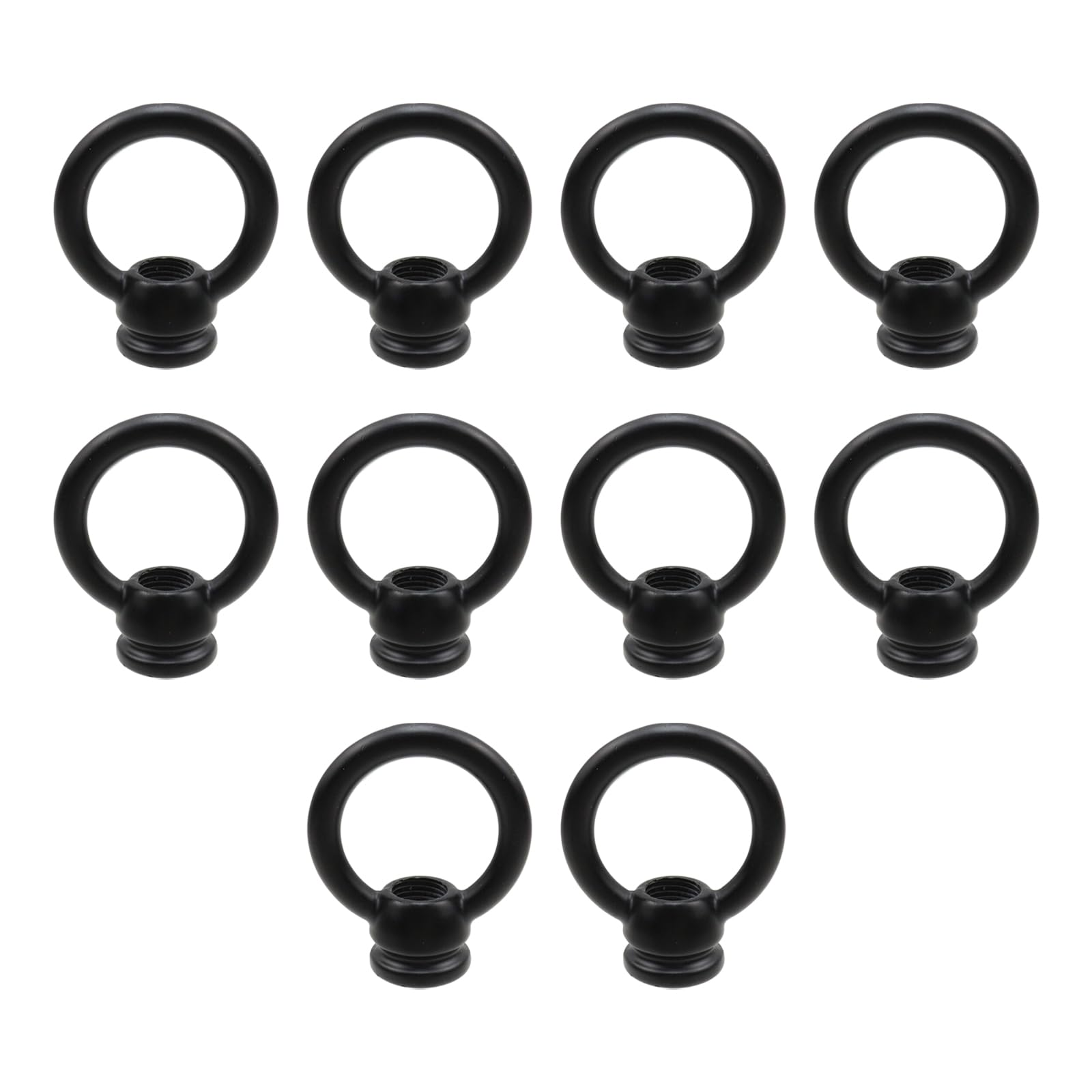 Savagrow 10Pcs Lamp Eye Nut Black Chandelier Ring Shape Female Loop Eye Nut for Hanging Lamp