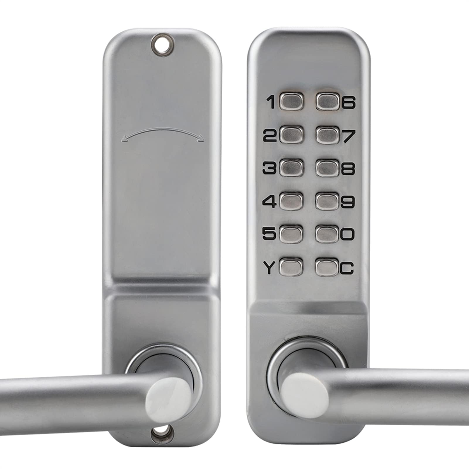 Cerradura de Puerta Mecánica Digital con Manija, Cerradura de Combinación de 1-11 Dígitos Cerradura de Código Mecánico a Prueba de Agua Cerradura de Código sin Llave de Aleación de Zinc para Oficina E