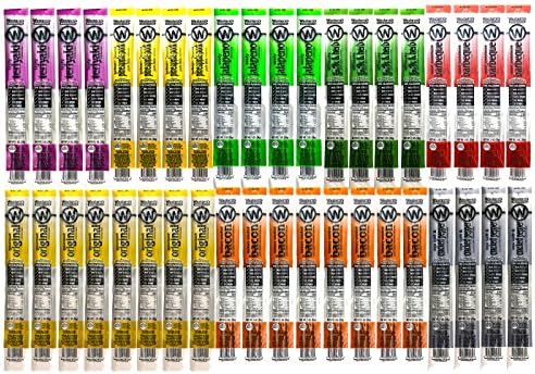 Western's Smokehouse Meat Sticks Variety Pack of 40 – 8 Flavors of Pork and Beef Jerky Meat Sticks - Bulk Snacks Individually Wrapped, Gluten-Free, MSG-Free, Soy-Free, No Nitrates