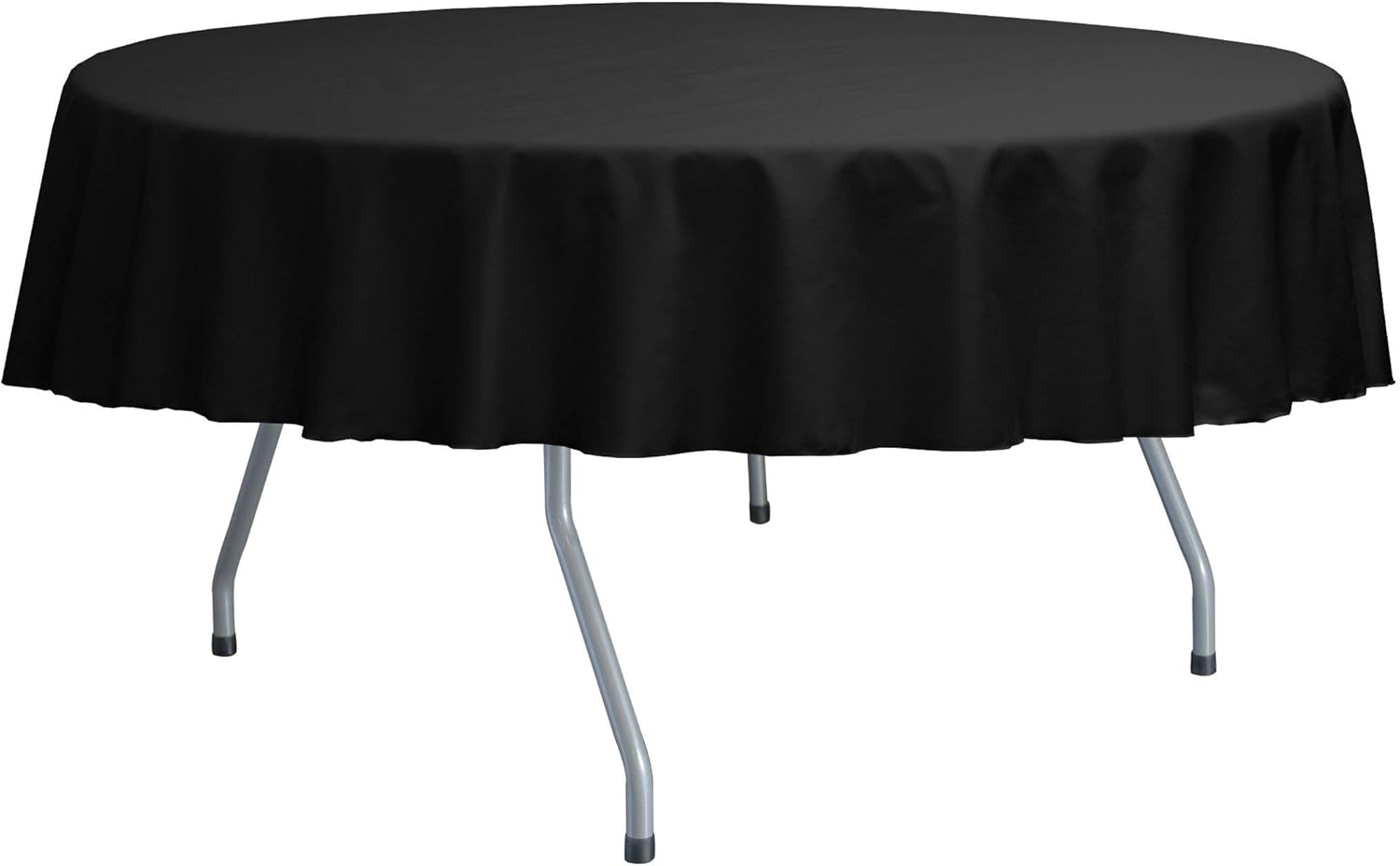 Ultimate Textile Poly-Cotton Twill 84-Inch Round Tablecloth Black