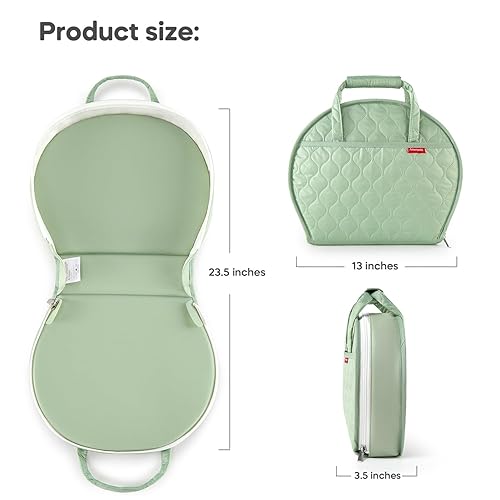 Miniatura 5 de Cambiador de pañales portátil de cuero impermeable con bolsa de pañales, fácil de limpiar, para niñas y niños recién nacidos, verde