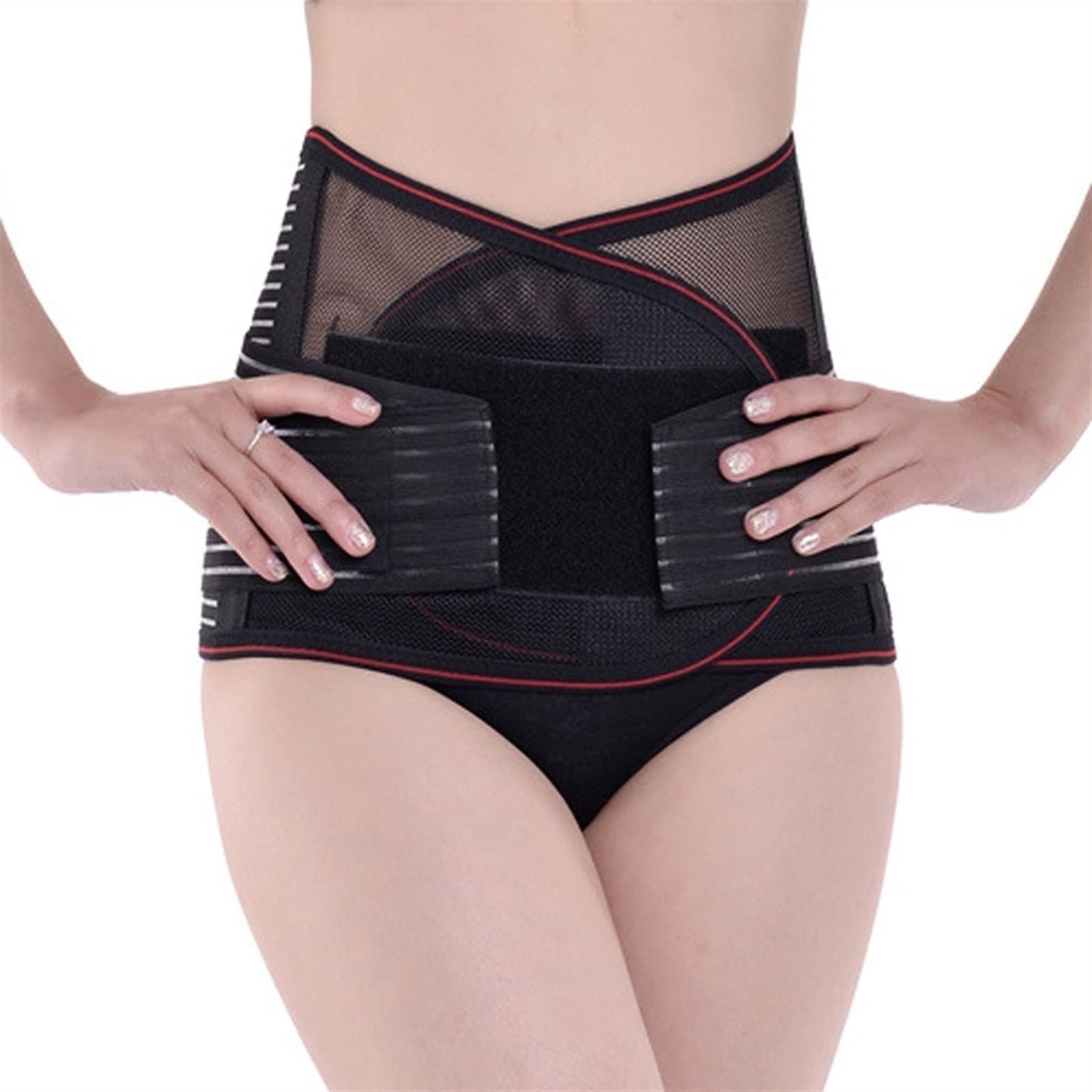 XWSM Waist Trainer Belt Lower Back Brace Support For Women Waist Trimmer Weight Loss Workout Fitness Back Support Belt For Back Pain & Stress Relief Corrector (Color : Black, Size : XL)
