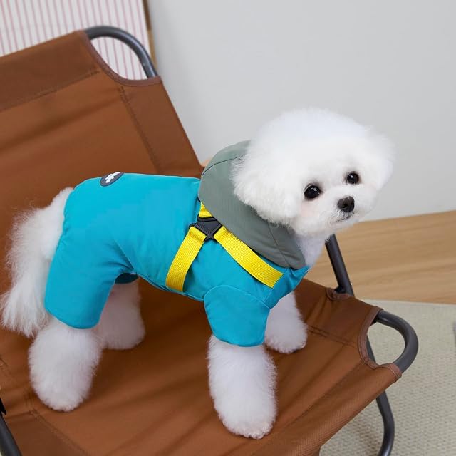 Foto 3 de 8 de Izefia Abrigo para Perros Ropa para Mascotas Sudadera a Prueba de Viento Abrigos de Clima Frío Chaqueta Arnés…
