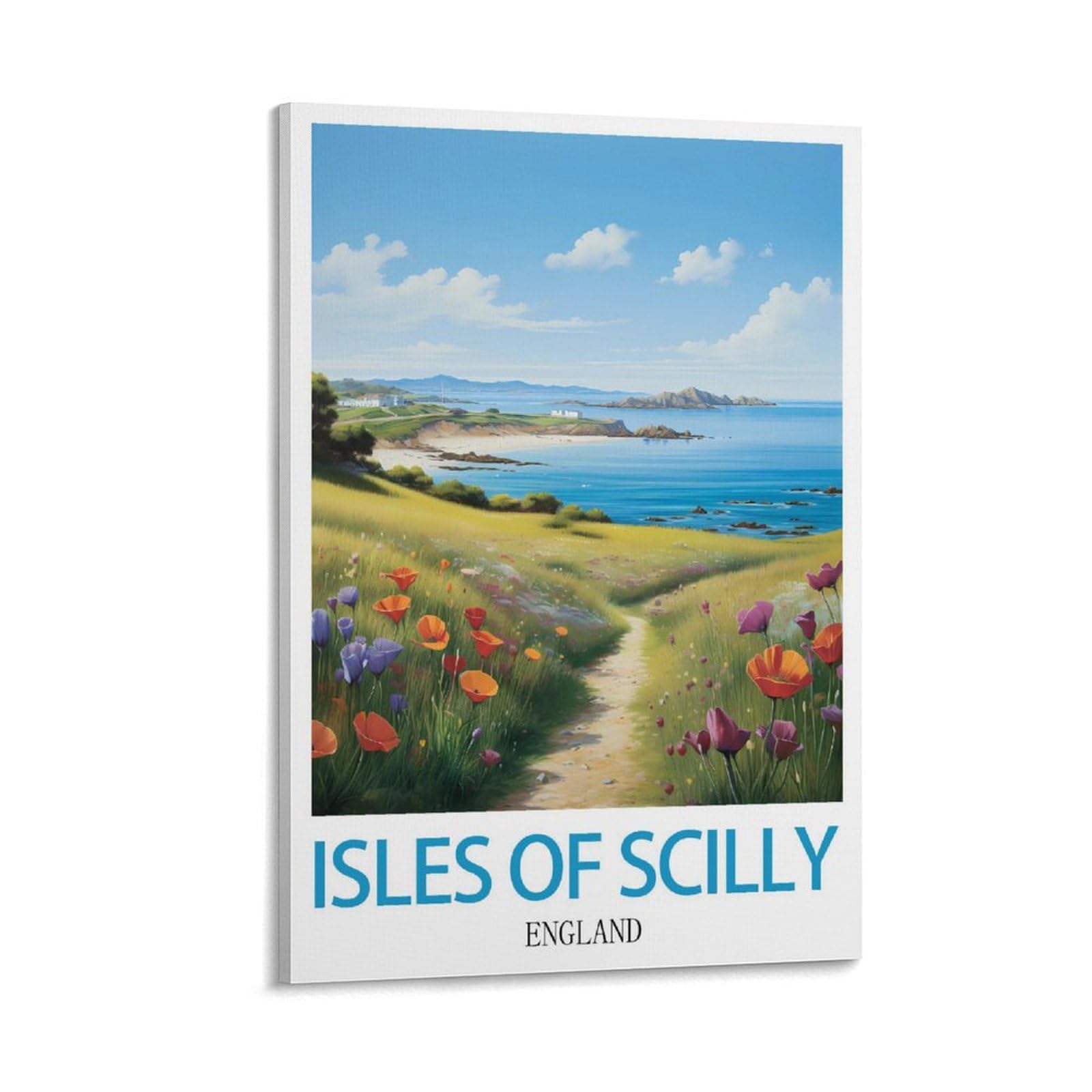 Hsayyiii Frame-Style Isles Of Scilly England Vintage Travel Poster 08X12inch(20X30cm) Canvas Art Poster And Wall Art Picture Print Bedroom Decor